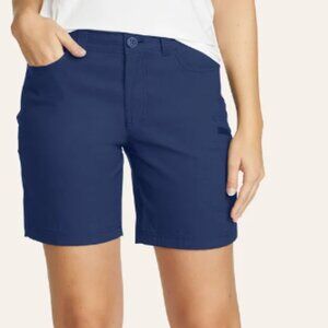 Eddie Bauer Women's Ranier Shorts in Medium Indigo, Size 16